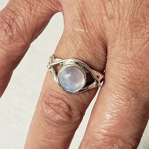 925 Sterling Rainbow Moonstone Ring